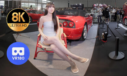 美女VR8K全景 清纯可爱 肤白貌美 车模橙子奶油酱