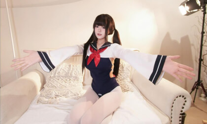 VR图片 软妹 双马尾 学生服