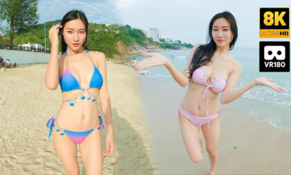 VR视频 模特楚楚 海滩 极致曼妙身姿